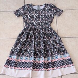 LuLaRoe Blue & Pink Short Sleeve Dress Size Small